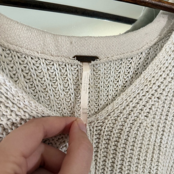 Free People Oversized Knit Long Butterfly Sleeve Cream Ivory Sweater - Picture 2 of 9